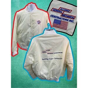 Vintage 80s Nylon West Ark Pearl White Alliance General Mechanical size XL